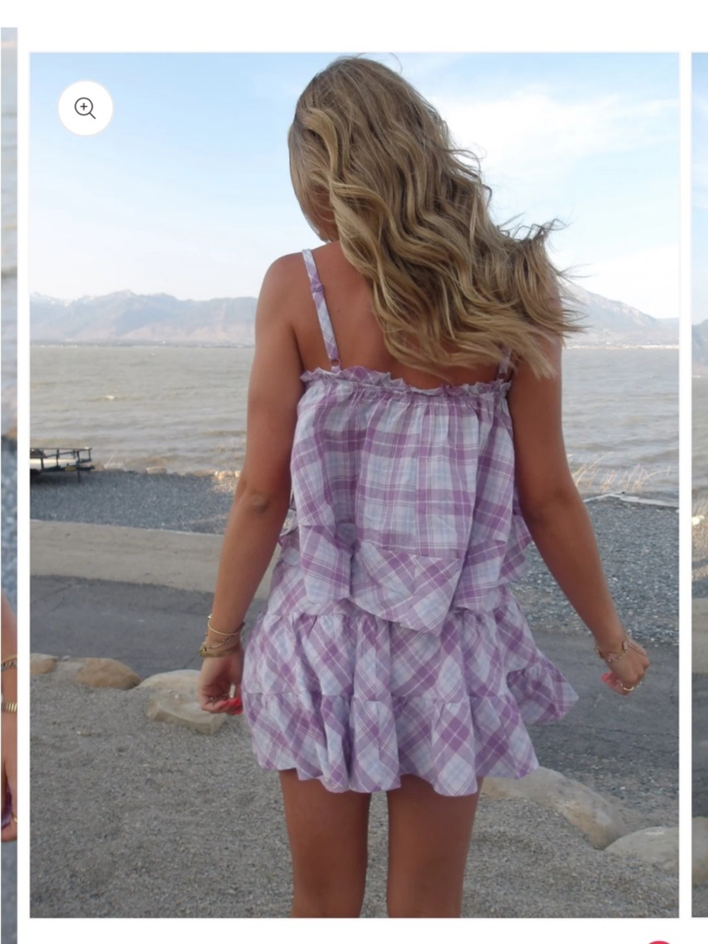 Lavender Plaid Ruffle Two-Piece Set - Picture 2 of 4
